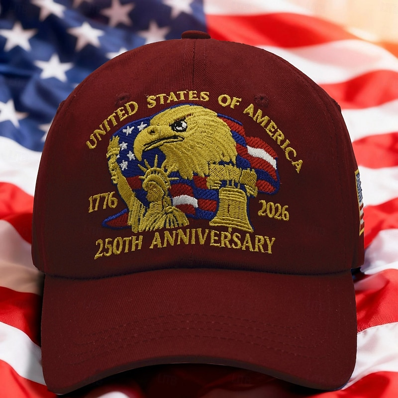 Retro American Flag Eagle Graphic Adjustable Outdoor Sports Dad Cap