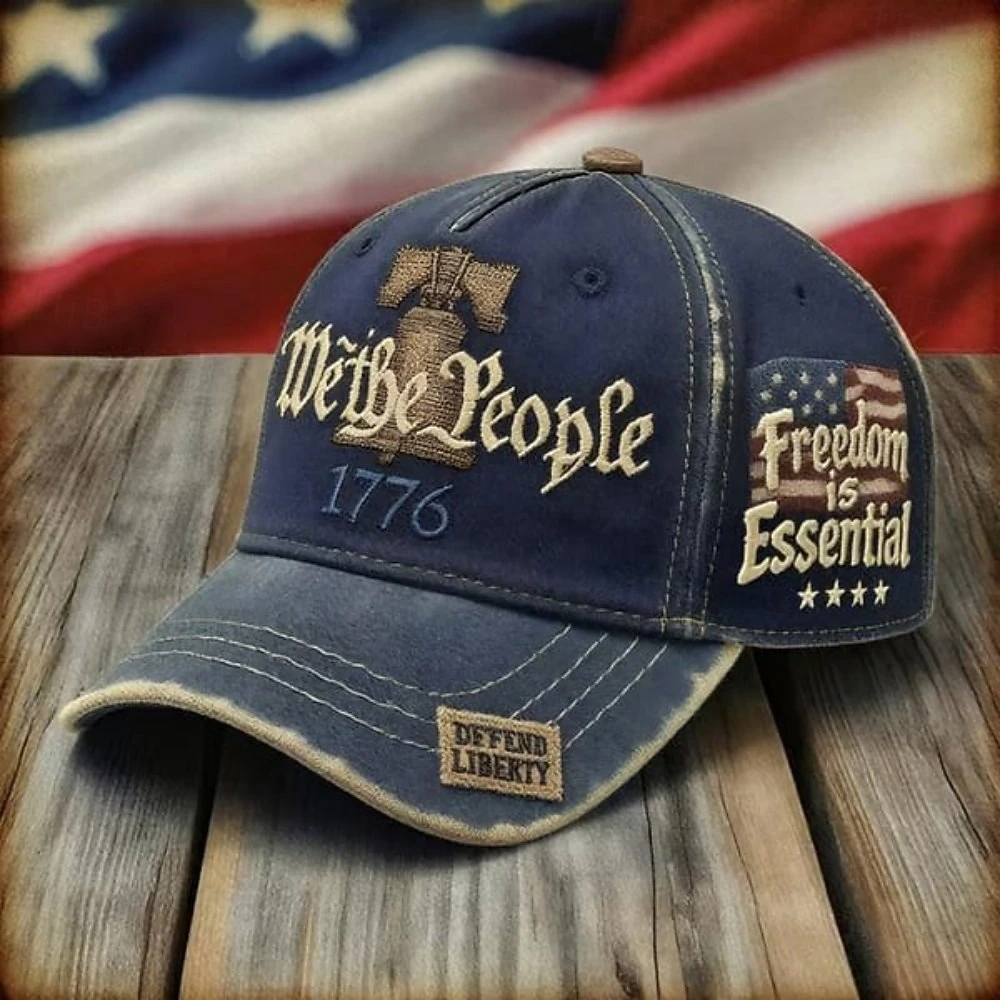 Retro Washed Defend Liberty 1776 Patriotic Casual Trucker Baseball Cap