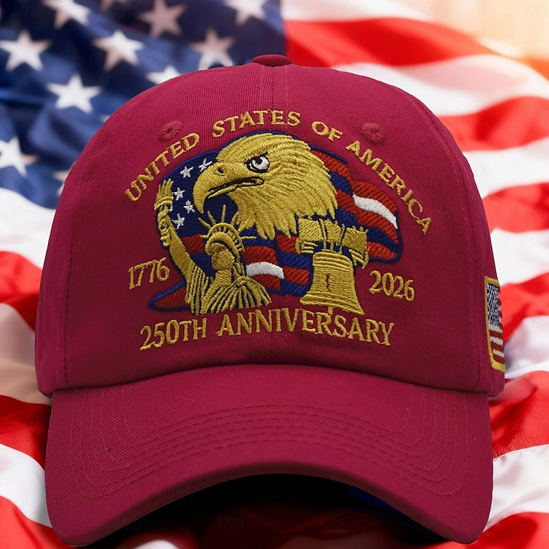Retro American Flag Eagle Graphic Adjustable Outdoor Sports Dad Cap