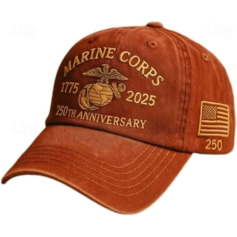 Patriotic Military Themed Eagle Globe Anchor Embroidery Daily Wear Dad Hat