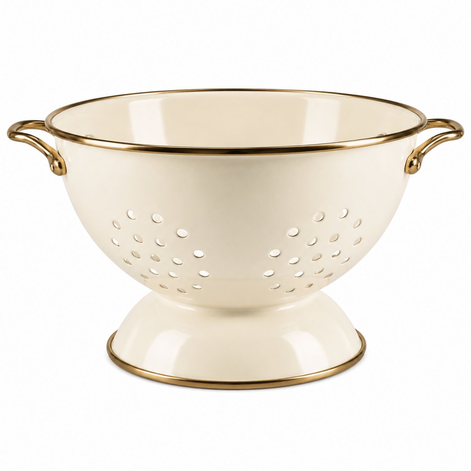 Eleganter Durchschlag in Creme mit Goldrand