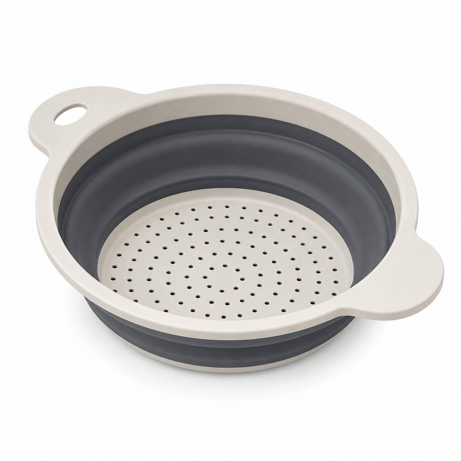 Faltbarer Küchensieb Beige/Grau mit Griffen