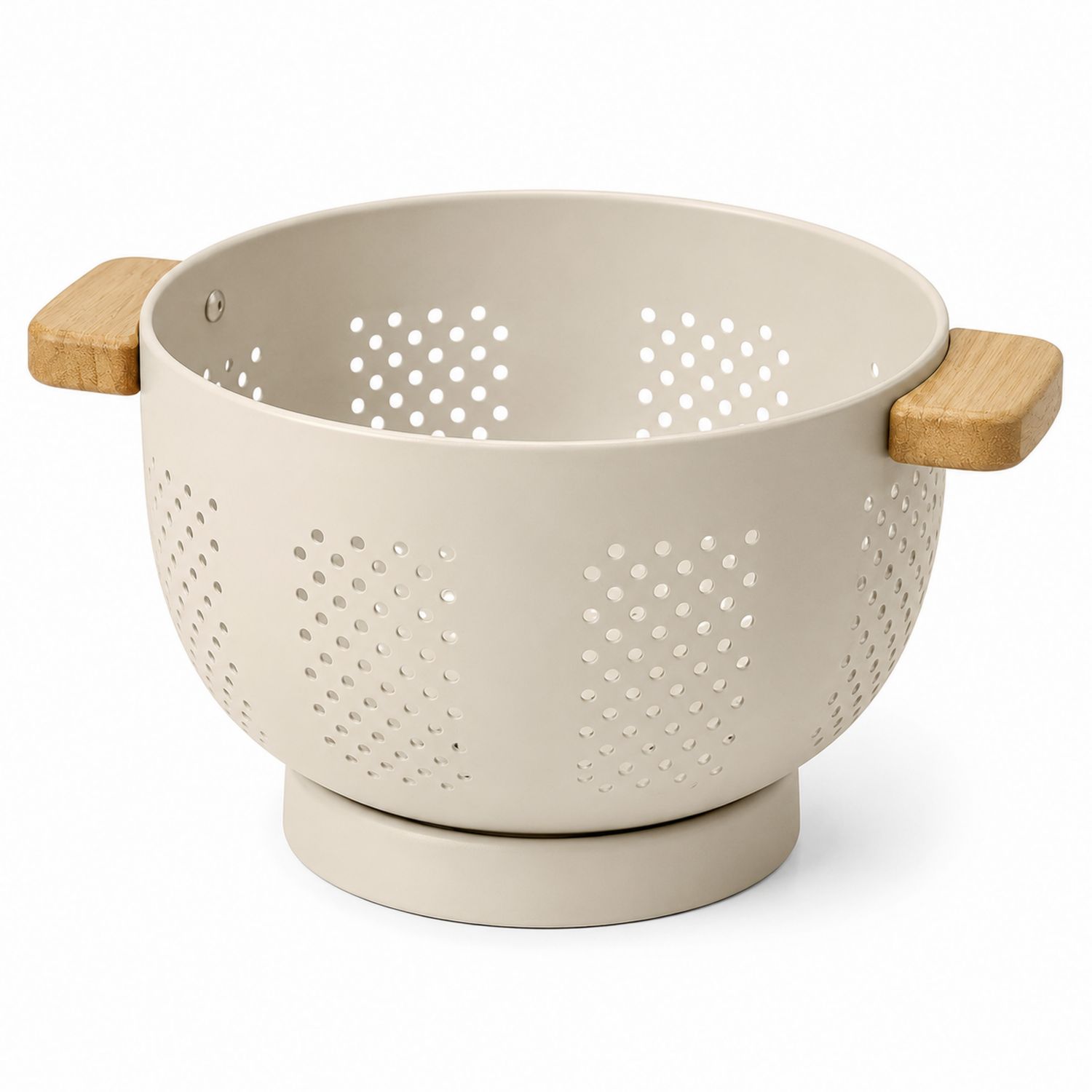 Küchensieb mit Holzgriffen Beige