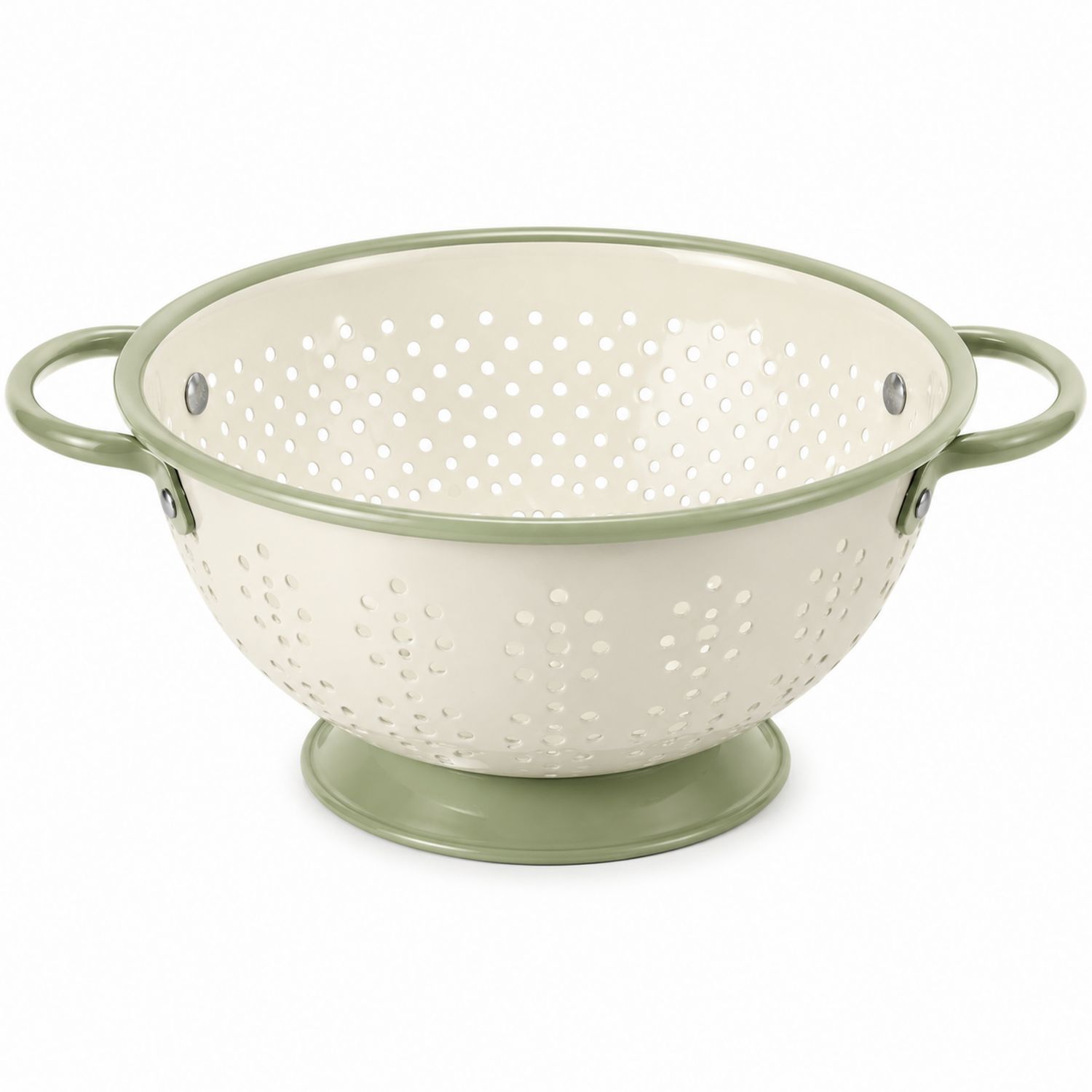 Kochsieb 26 cm Creme/Grün mit Standfuß