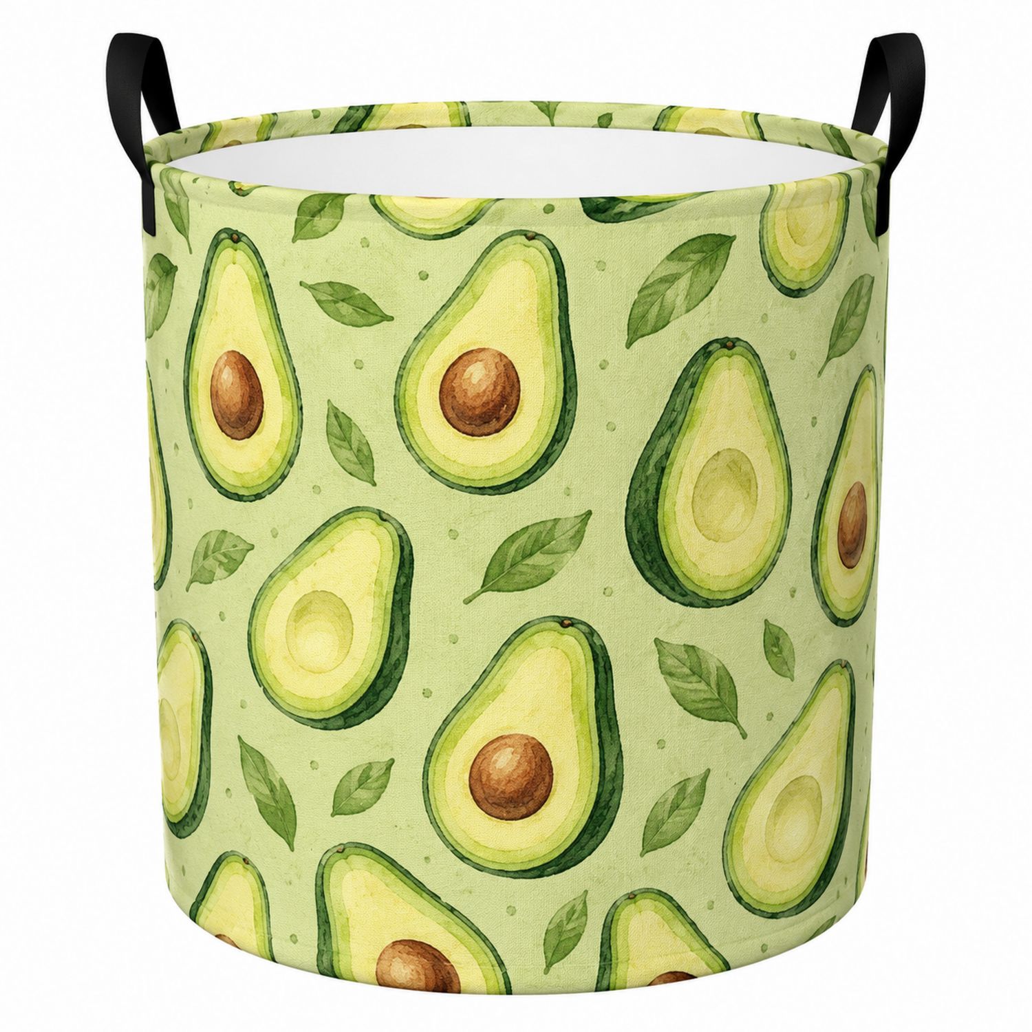 Runder faltbarer Wäschekorb mit Avocado-Muster, 50L Kapazität