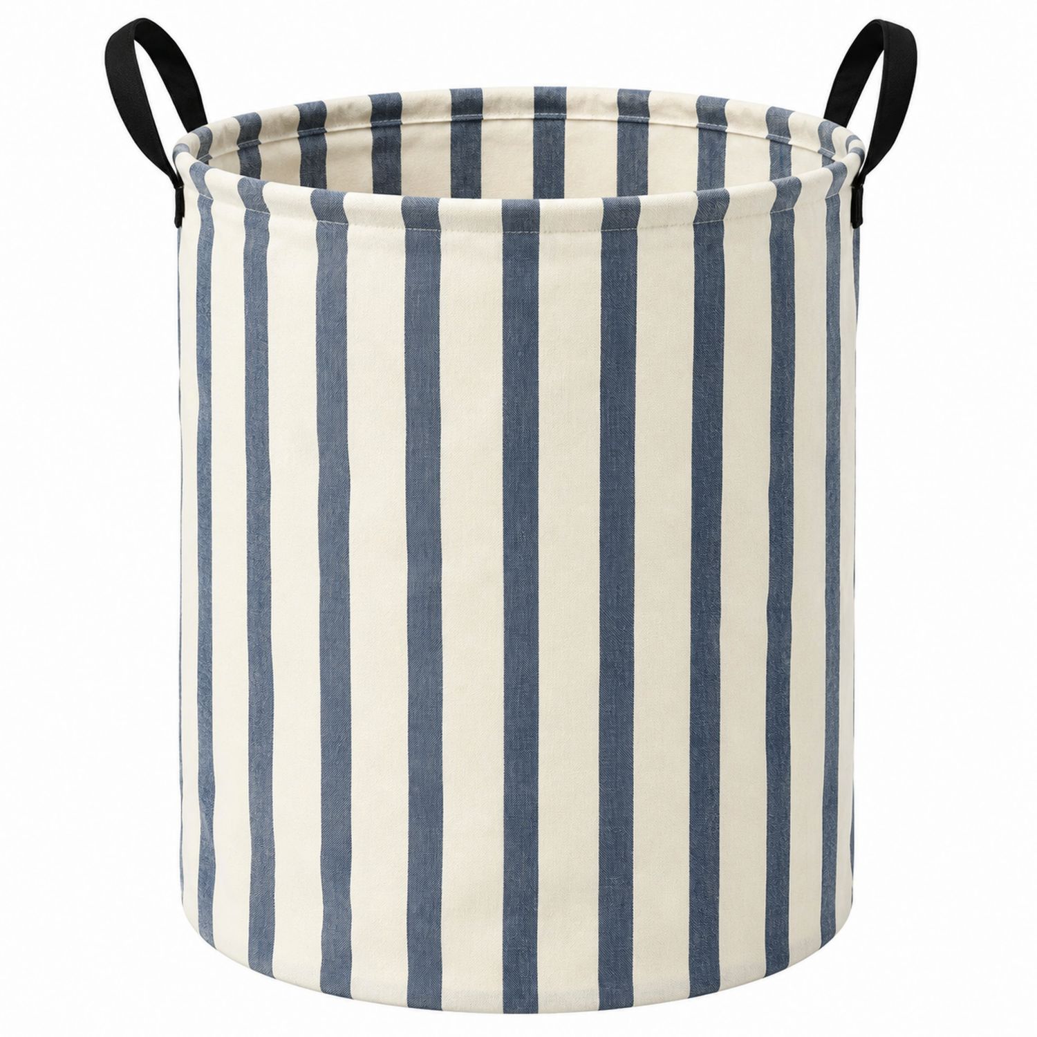 Faltbarer Wäschekorb mit Streifen Beige/Blau 40x50 cm 50L