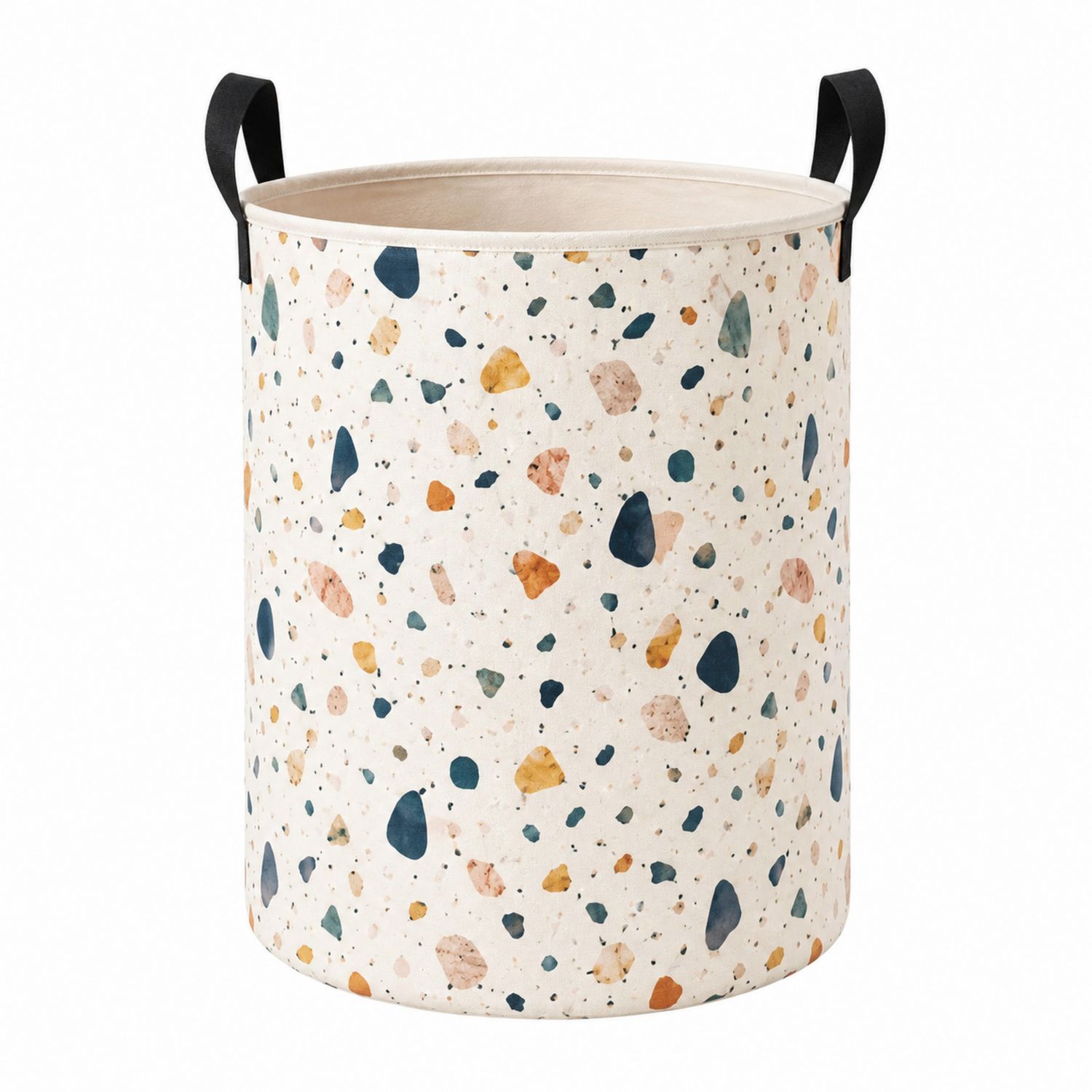 Faltbarer Wäschekorb Rund Terrazzo Muster Mehrfarbig 35x45 cm