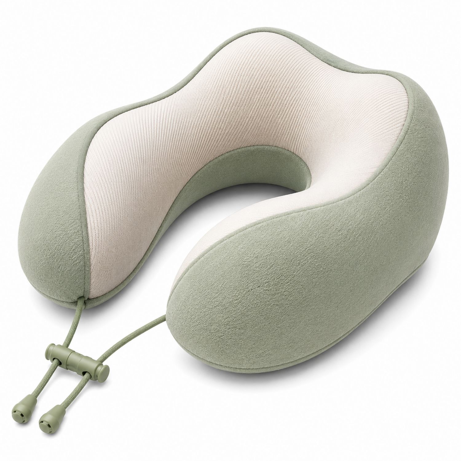 Ergonomisches Reisekissen U-Form Grün/Beige