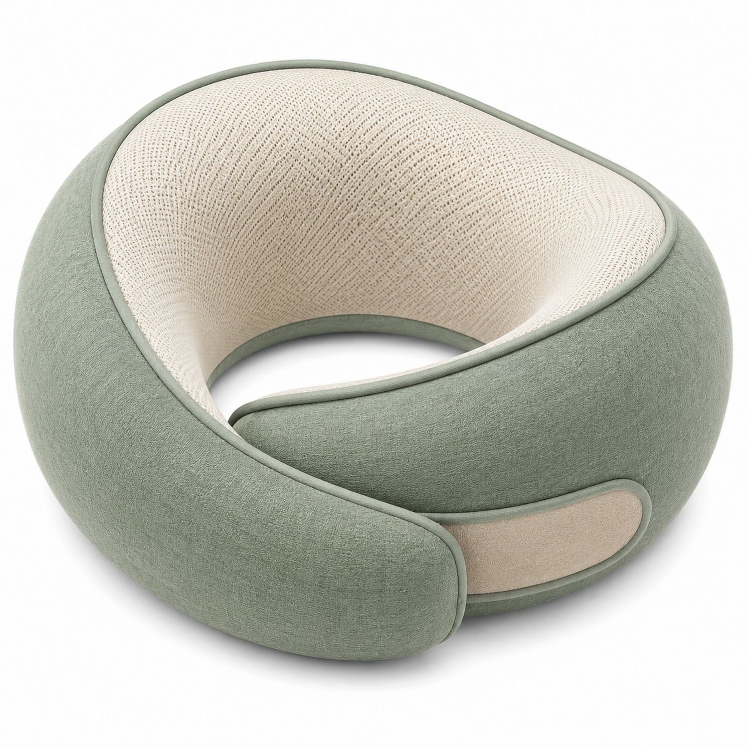 Ergonomisches Nackenkissen für Reisen, Grün/Beige