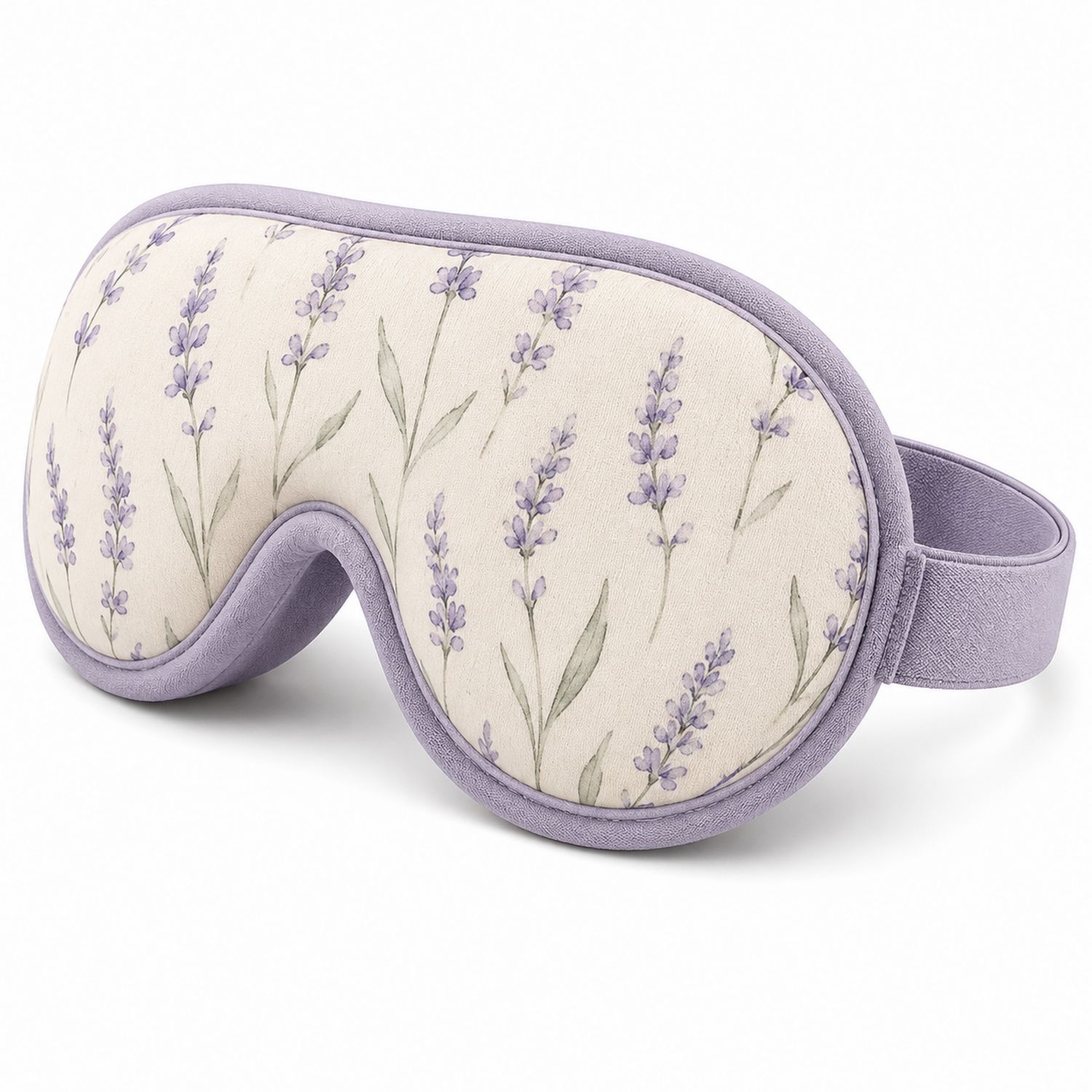 Schlafmaske Lavendel mit Blütenmotiv