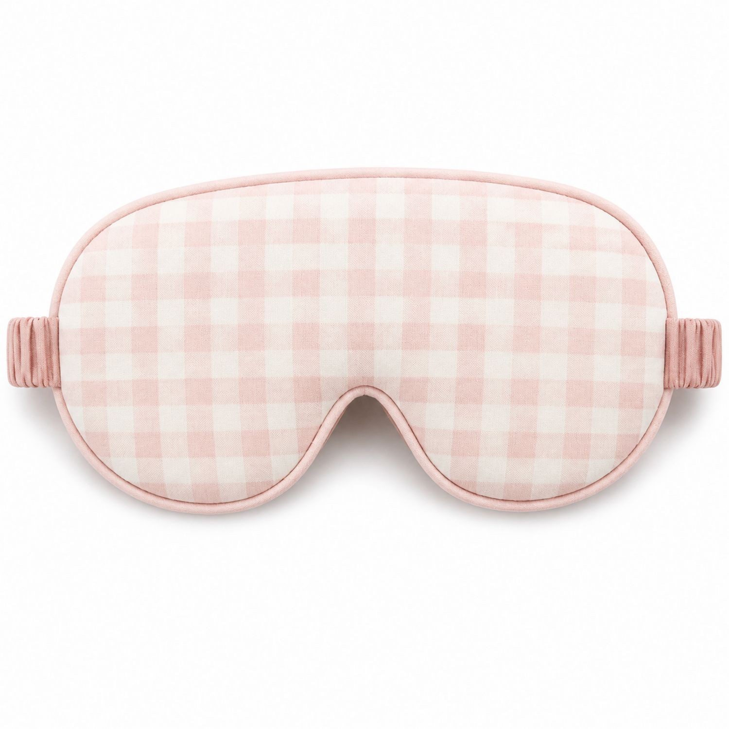 Schlafmaske mit rosa-weißem Karomuster