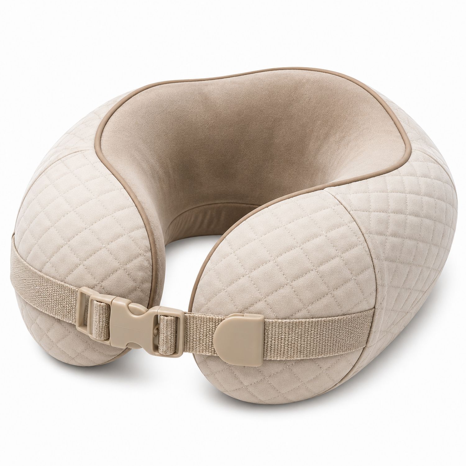Ergonomisches Reisekissen Nackenhörnchen Beige mit Memory-Schaum