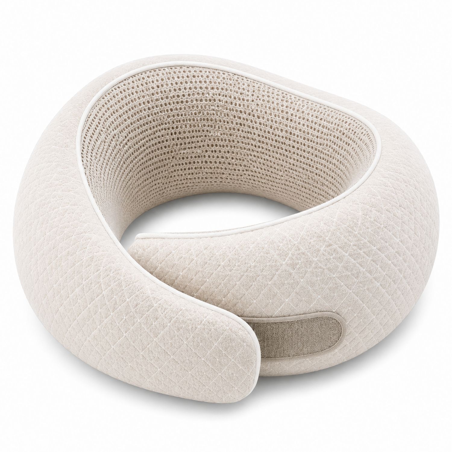 Ergonomisches Nackenkissen Beige, Atmungsaktiv, 30x30x10 cm