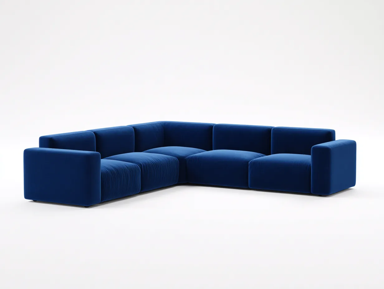 Ecksofa 294x220x75 cm - königsblau - modernes Blockdesign für Wohnzimmer-Locormadecor