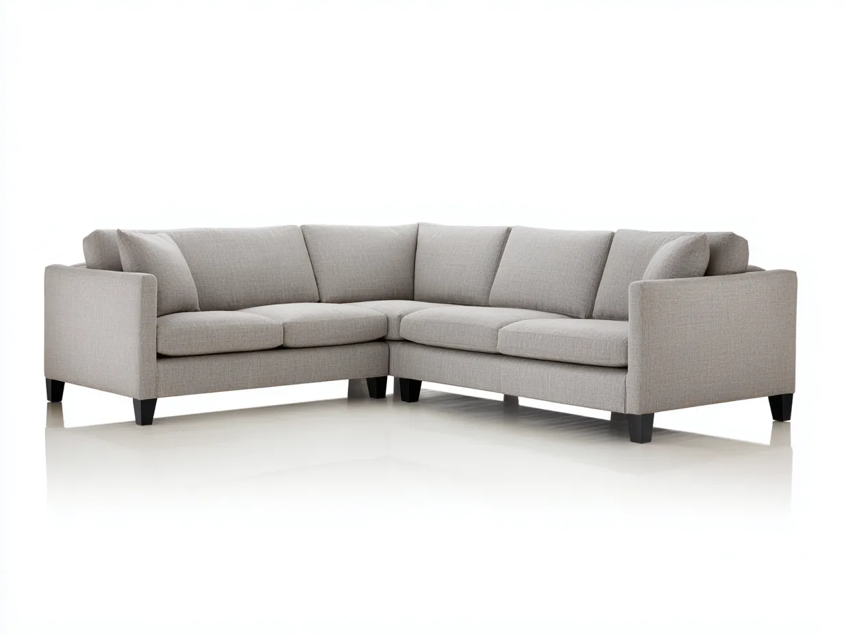 Ecksofa 286x214x82 cm - beige Stoffstruktur - klassische Wohnform für Wohnzimmer-Locormadecor