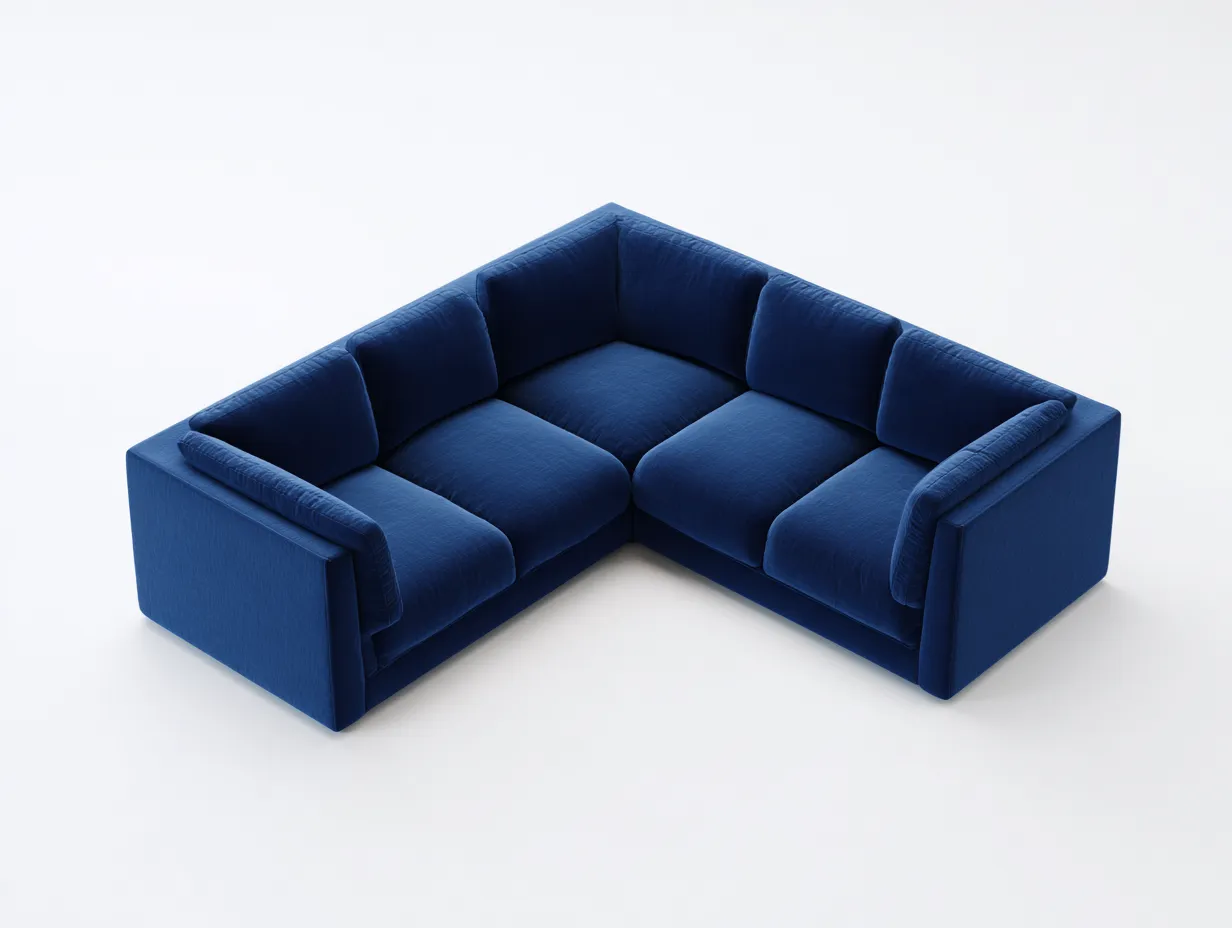 Ecksofa 272x214x76 cm - dunkelblau - weicher Stoffbezug für Wohnzimmer-Locormadecor