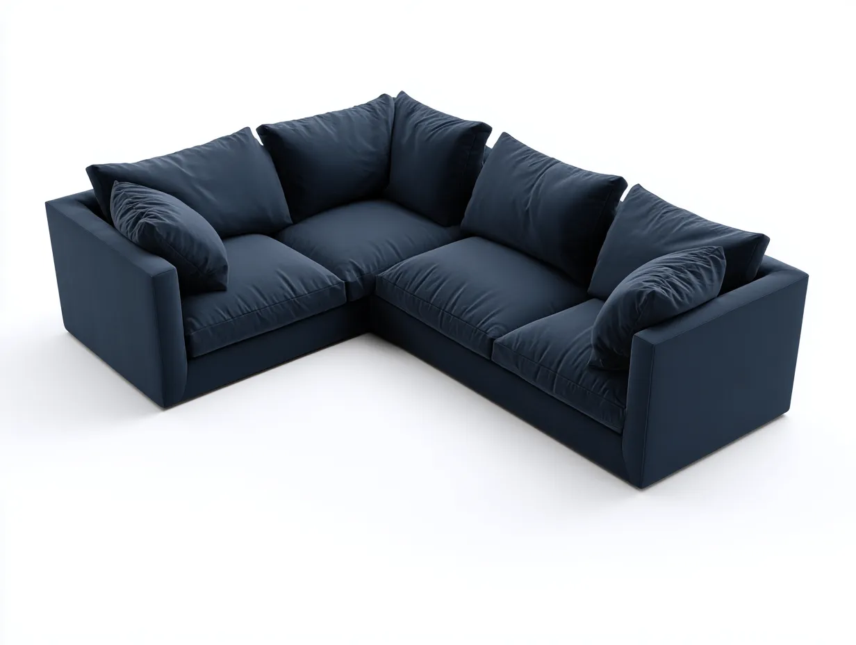 Ecksofa 304x236x78 cm - marineblau - gepolsterte Loungeform für Wohnzimmer-Locormadecor