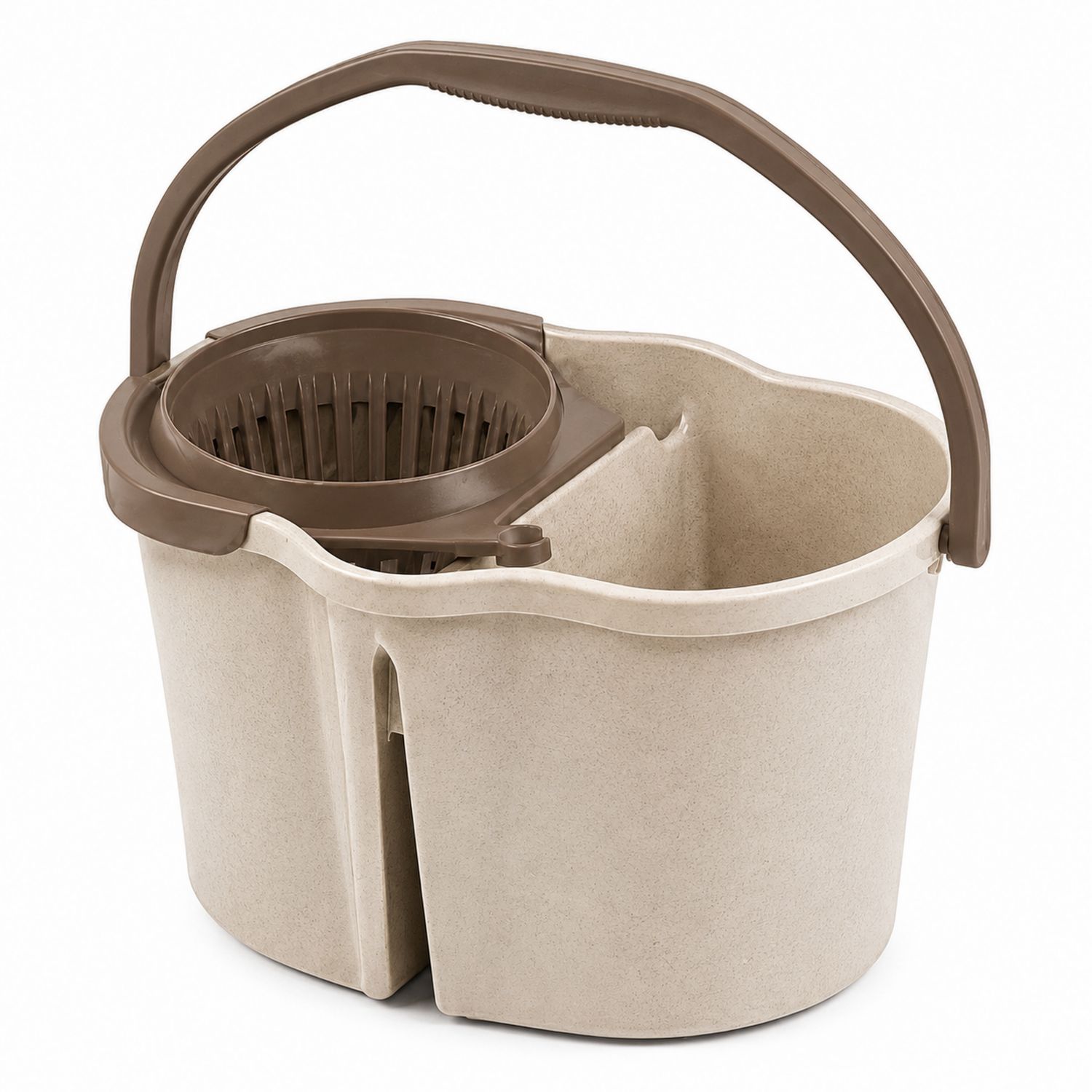 Reinigungs-Eimer mit Schleuder, 16L, Braun Beige