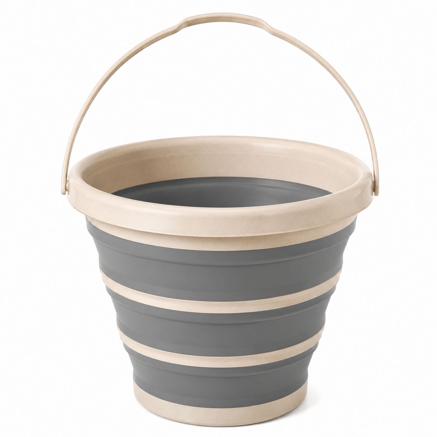 Faltbarer Eimer 10L Grau Beige
