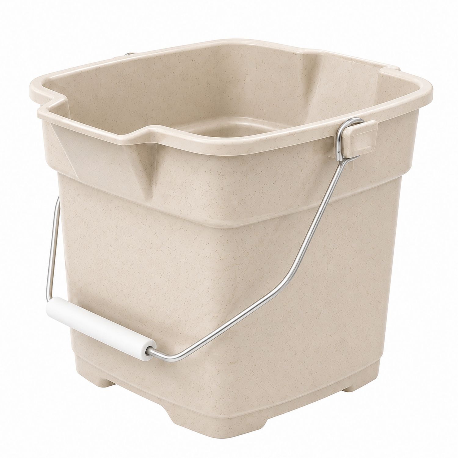 Rechteckiger Eimer 12L in Beige mit Schwenkgriff