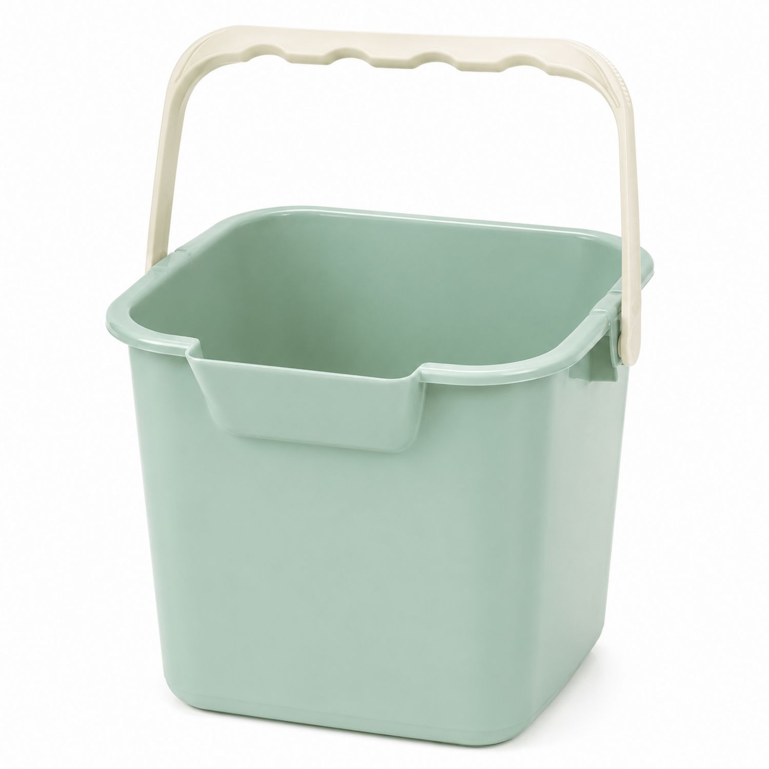 Quadratischer Eimer mit ergonomischem Griff, 12L, Hellgrün