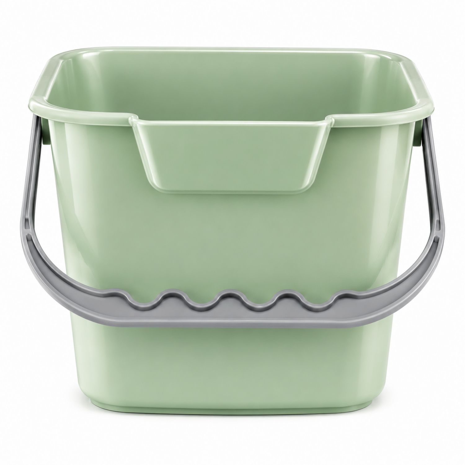 Eckiger Eimer Grün 10L mit ergonomischem Griff