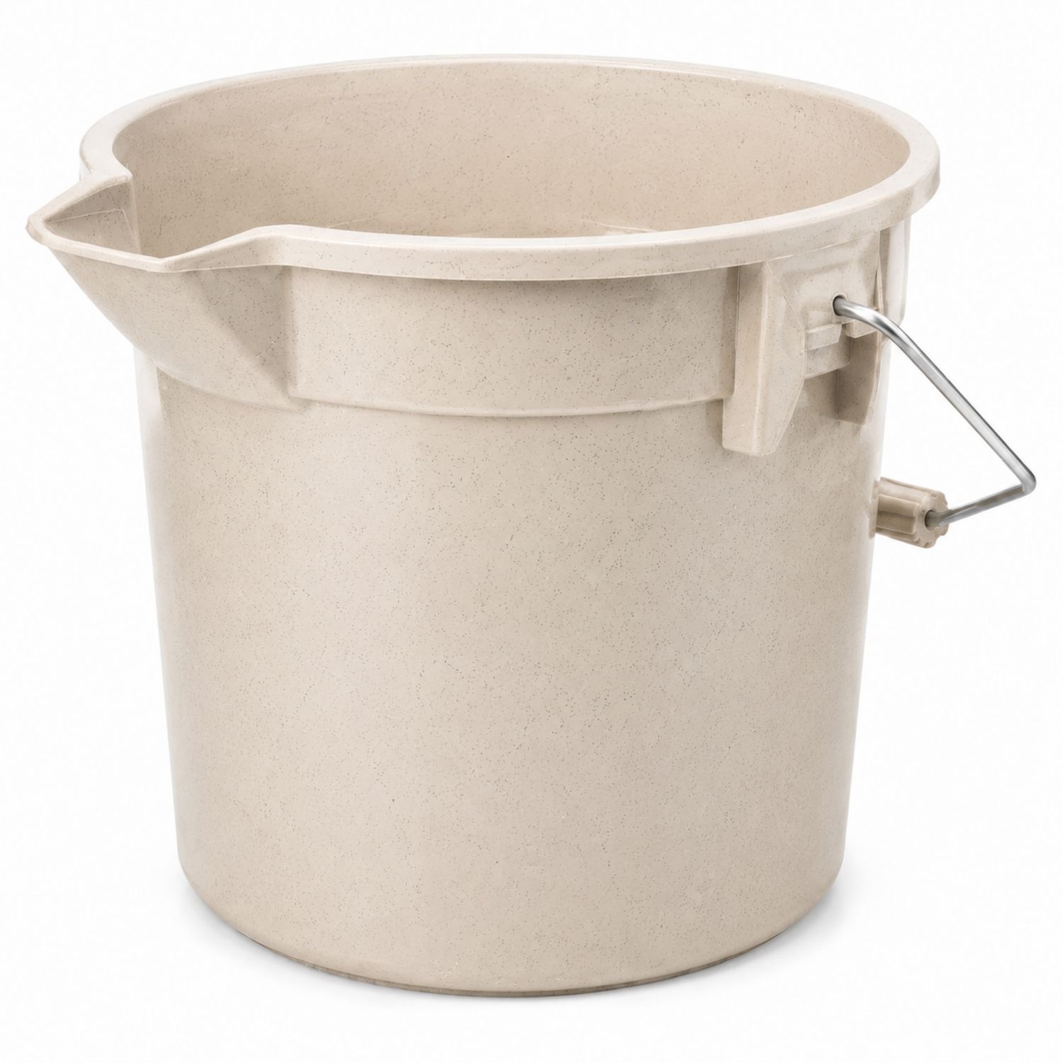 Beiger Eimer mit Ausguss und Metallhenkel 10L