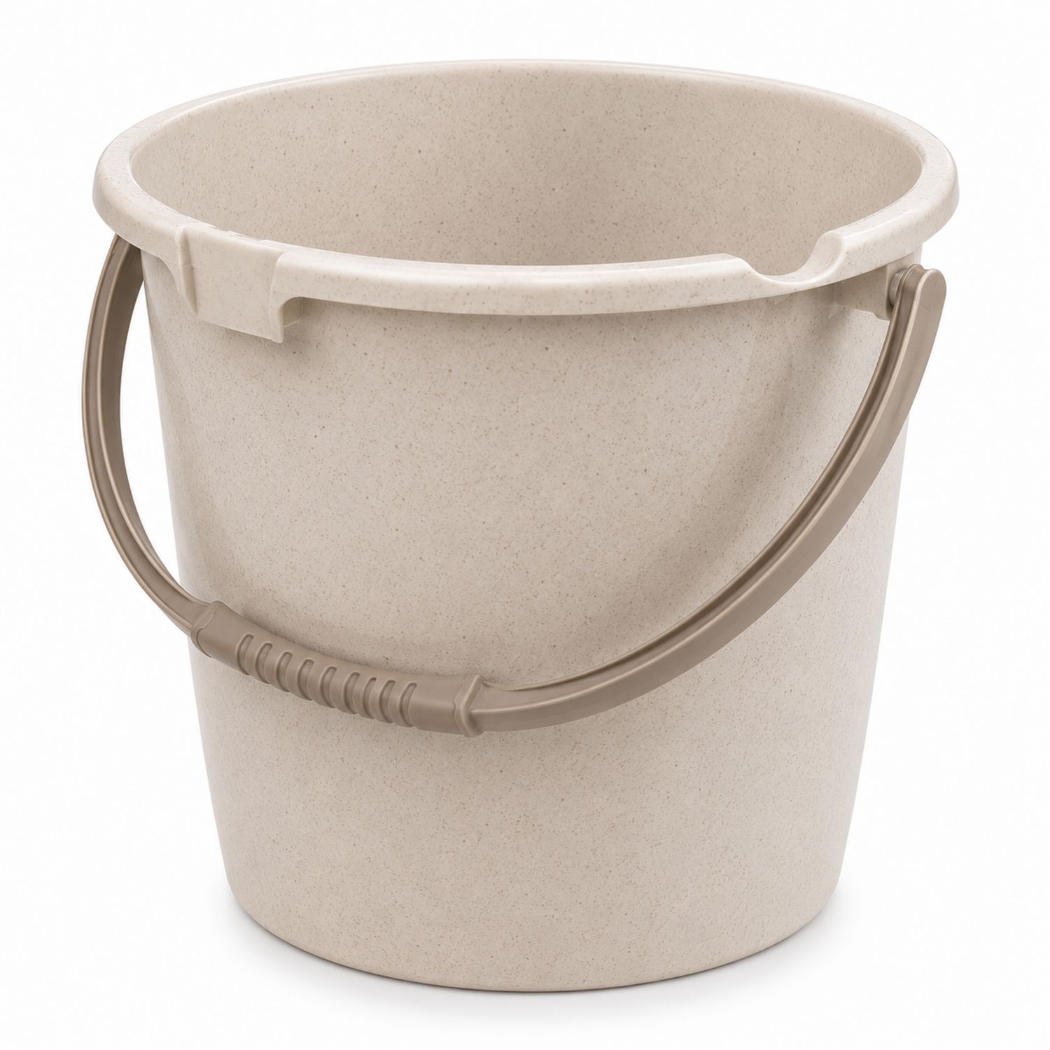 Beiger Eimer 10L mit ergonomischem Griff