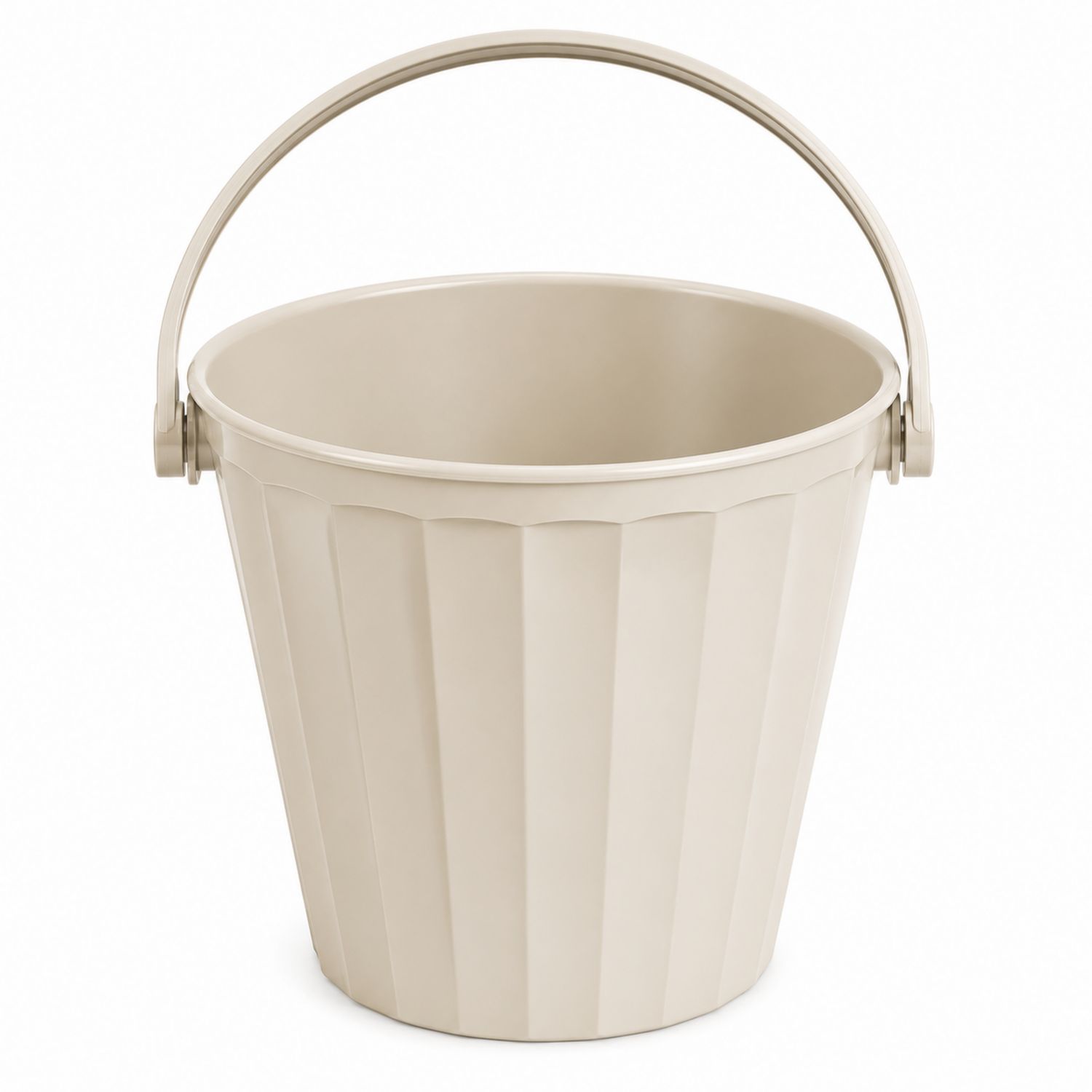 Beiger Eimer 10L mit ergonomischem Griff