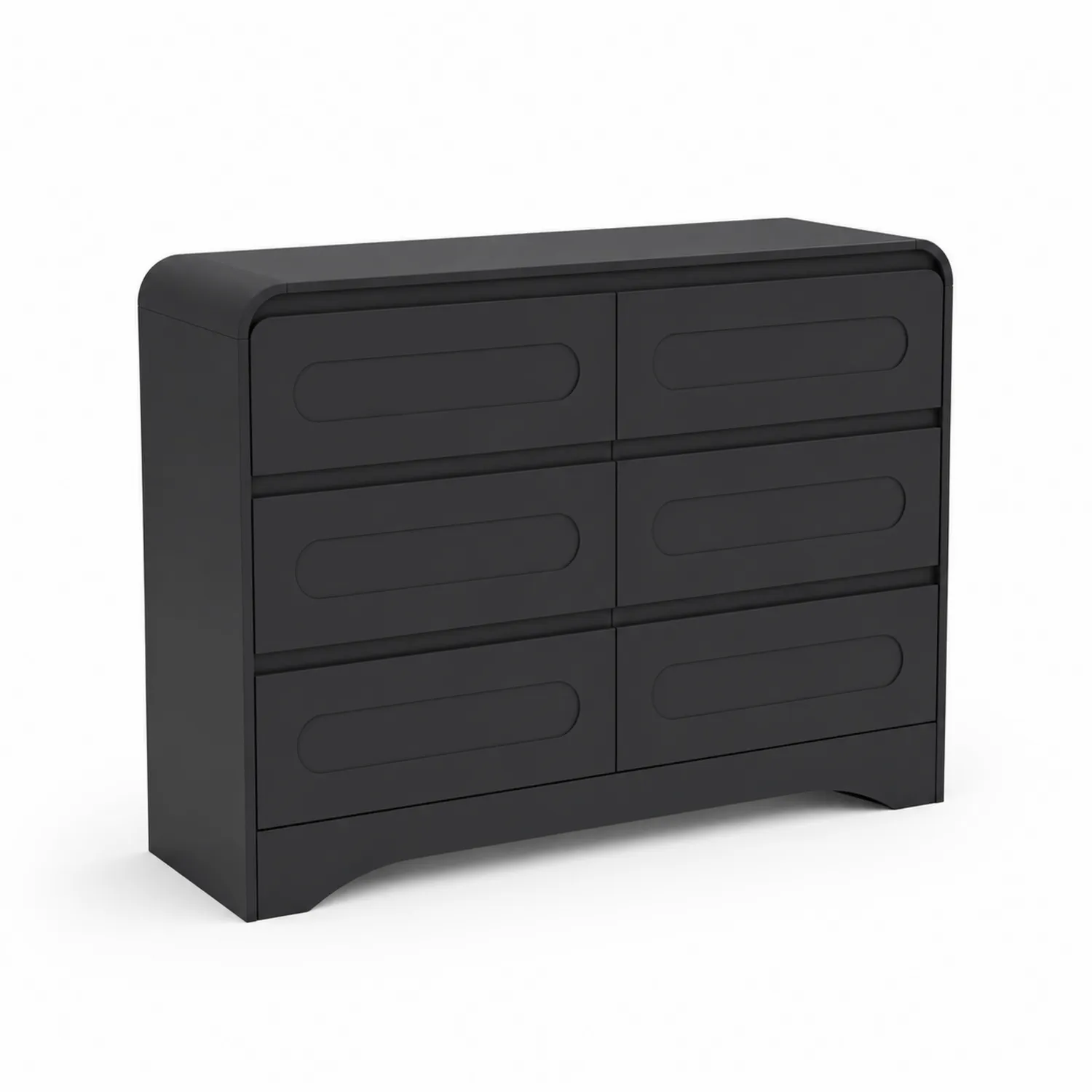 Komoda z sześcioma szufladami Czarny MDF 120cm
