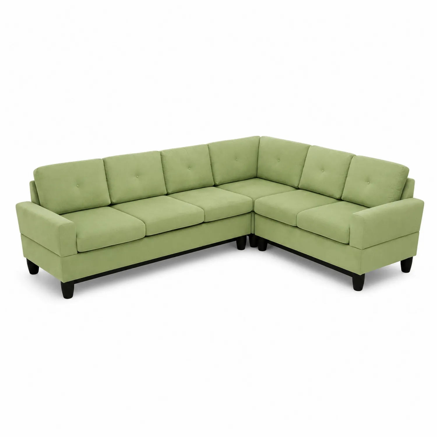 Narożna sofa z tkaniny zielonej 250x150 cm
