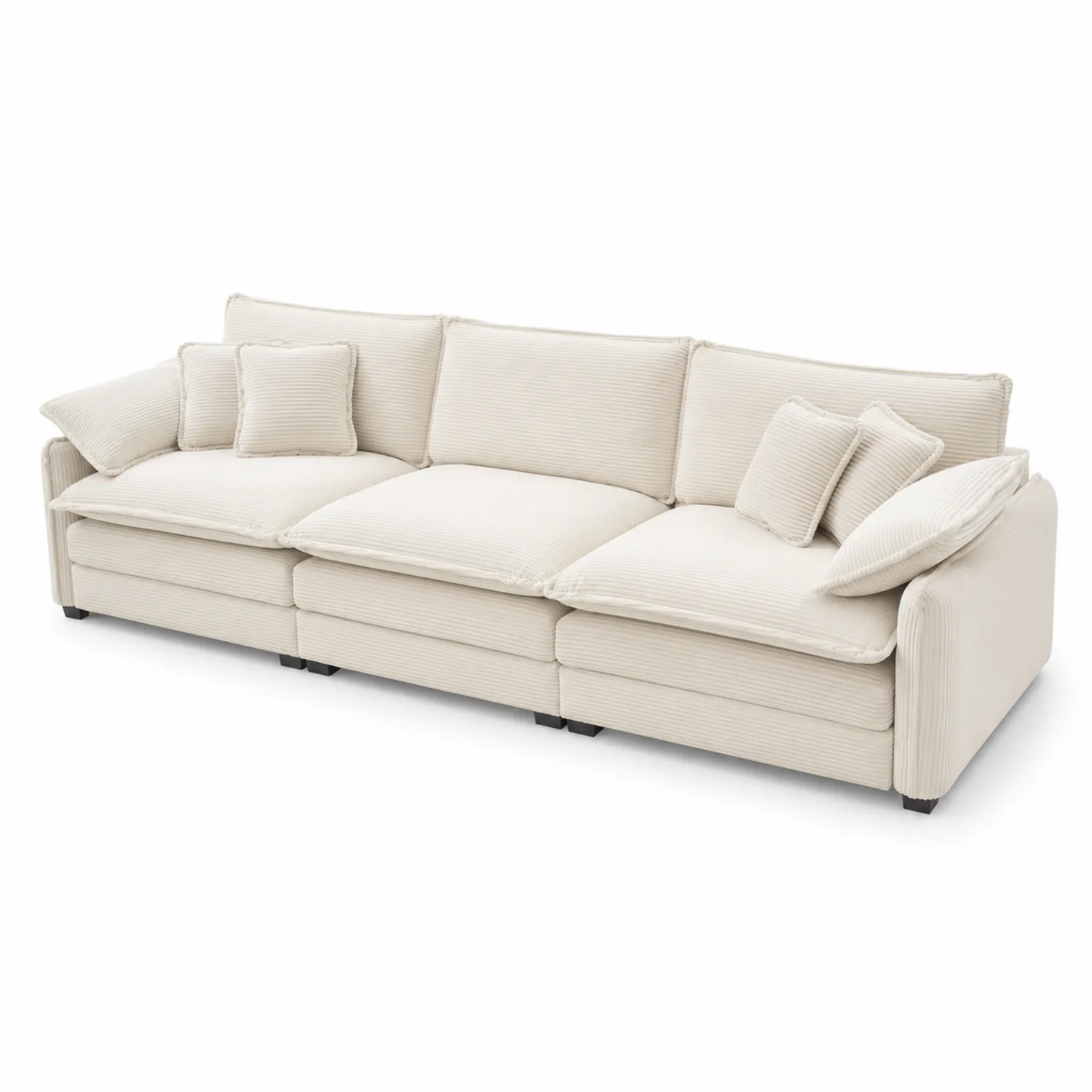 Modułowa sofa 3-osobowa sztruksowa Beżowa
