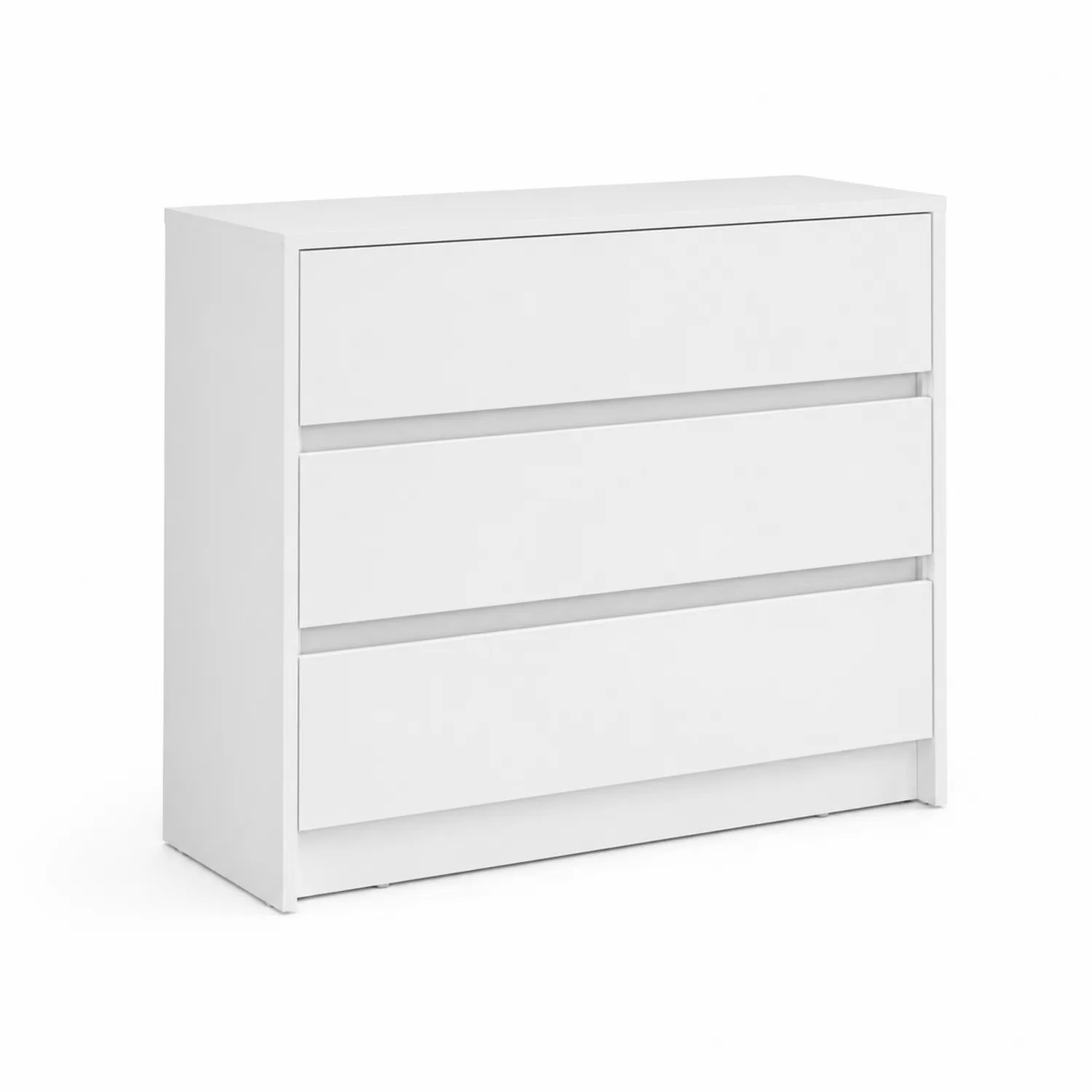 Komoda z 3 Szufladami z Laminowanej Płyty Wiórowej Biała 120x80x40 cm