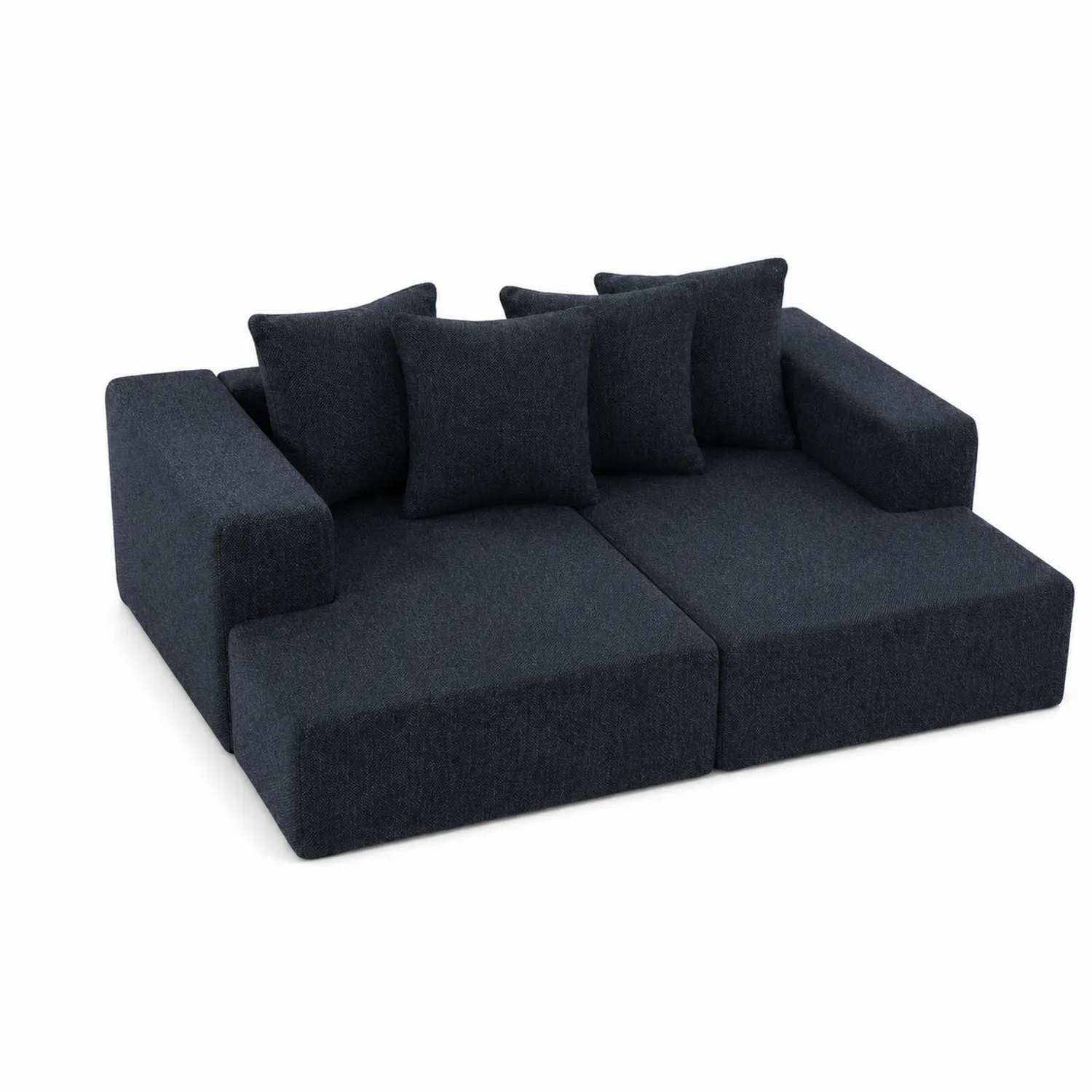 Sofa narożna z tkaniny Ciemnoszary z poduszkami