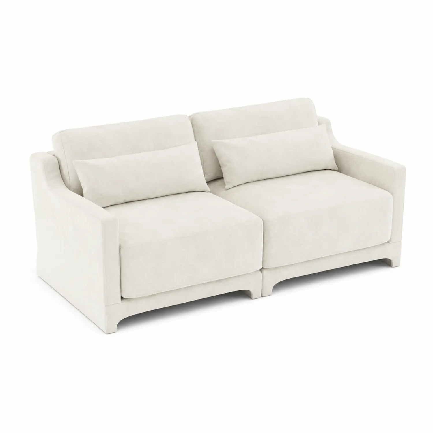 Sofa modułowa z weluru jasnobeżowa 200x100 cm