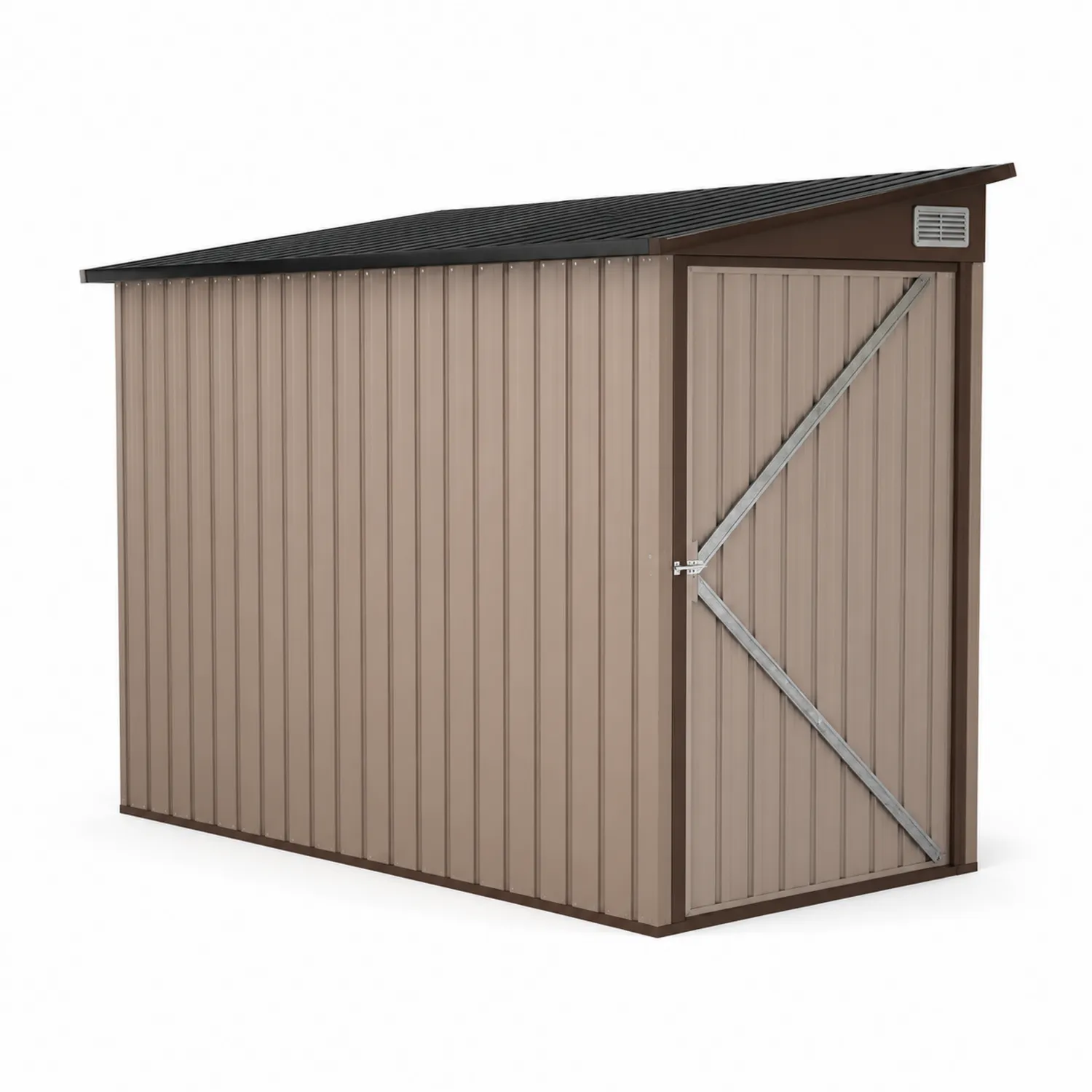 Metalowy schowek zewnętrzny brązowy stalowy 260x130x210 cm