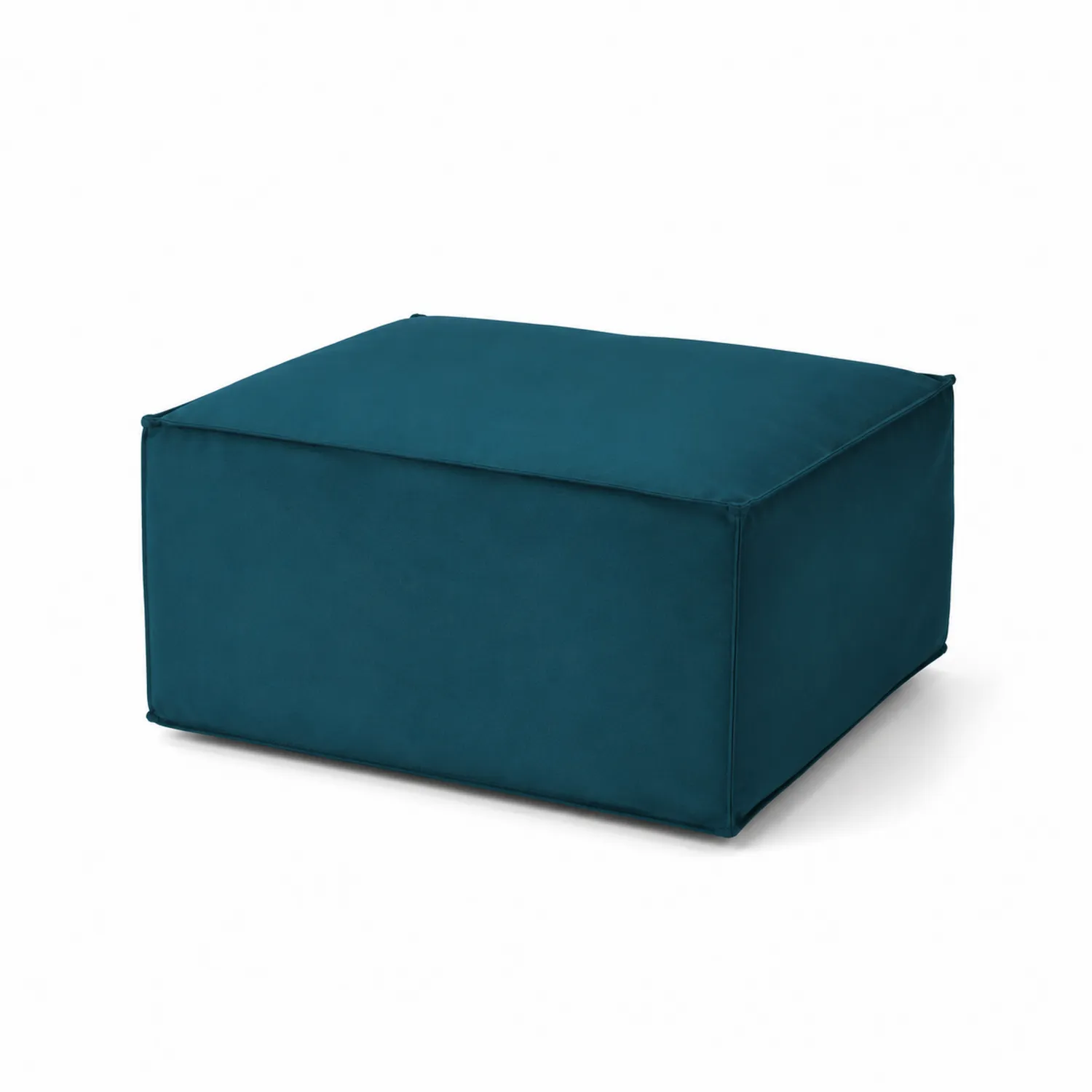 Puf aksamitny turkusowy 80x60x40 cm