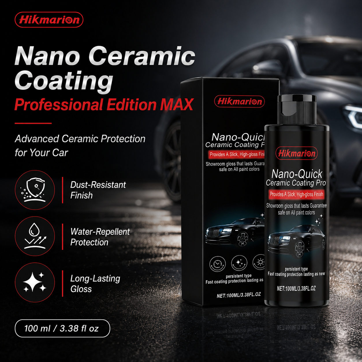 🚗Nano Ceramic Coating for Cars – Professional MAX 100ml Hydrophobic Paint Protector with Long-Lasting Gloss-LIN
