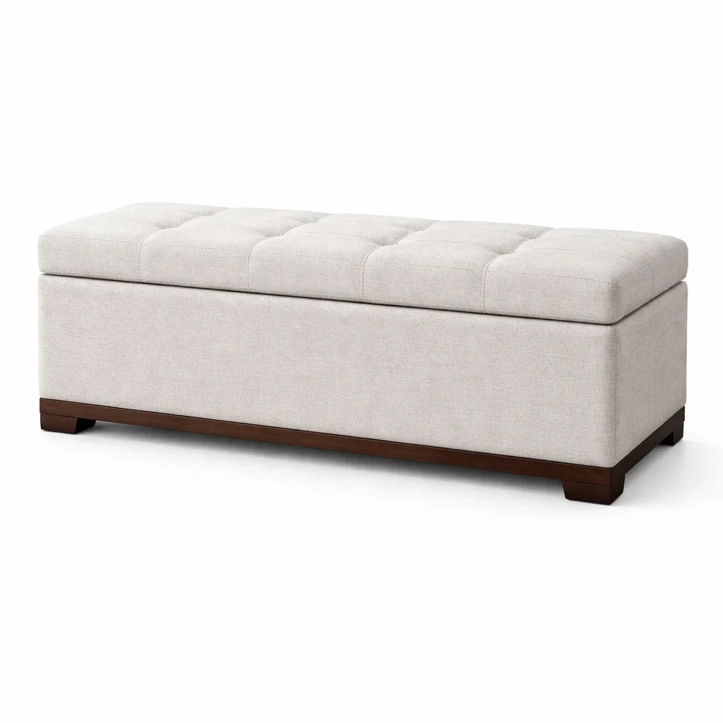 Polsterbank mit Stauraum Stoff Beige-MEUBETRIX