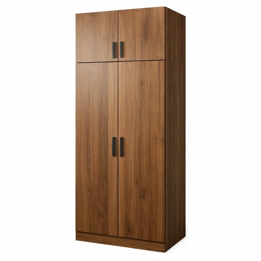 Kleiderschrank MDF Braun mit 4 Türen-MEUBETRIX