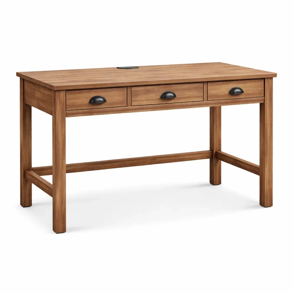 Holzschreibtisch mit Schubladen 120x60x75 cm-MEUBETRIX