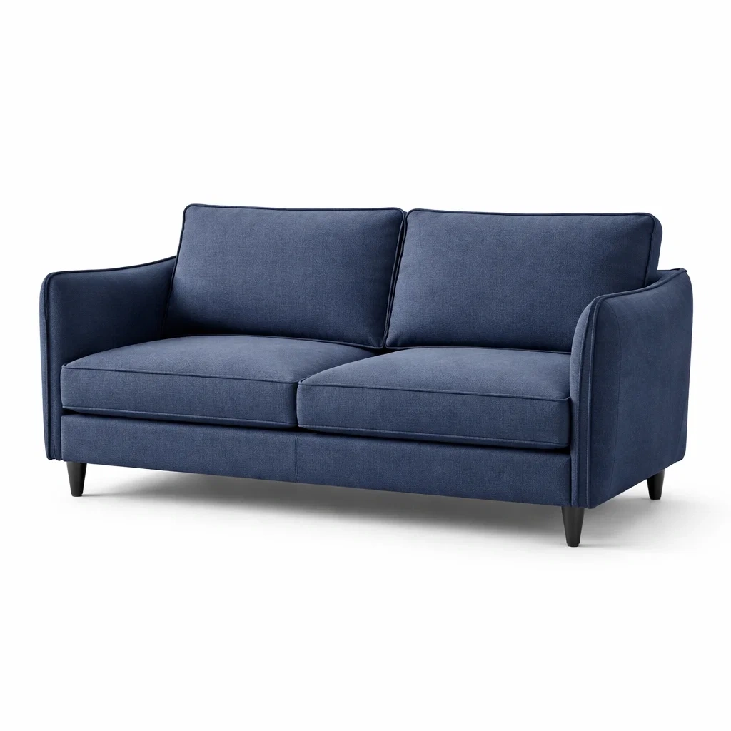 Dreisitzer Sofa Leinen Dunkelblau 200 cm-MEUBETRIX