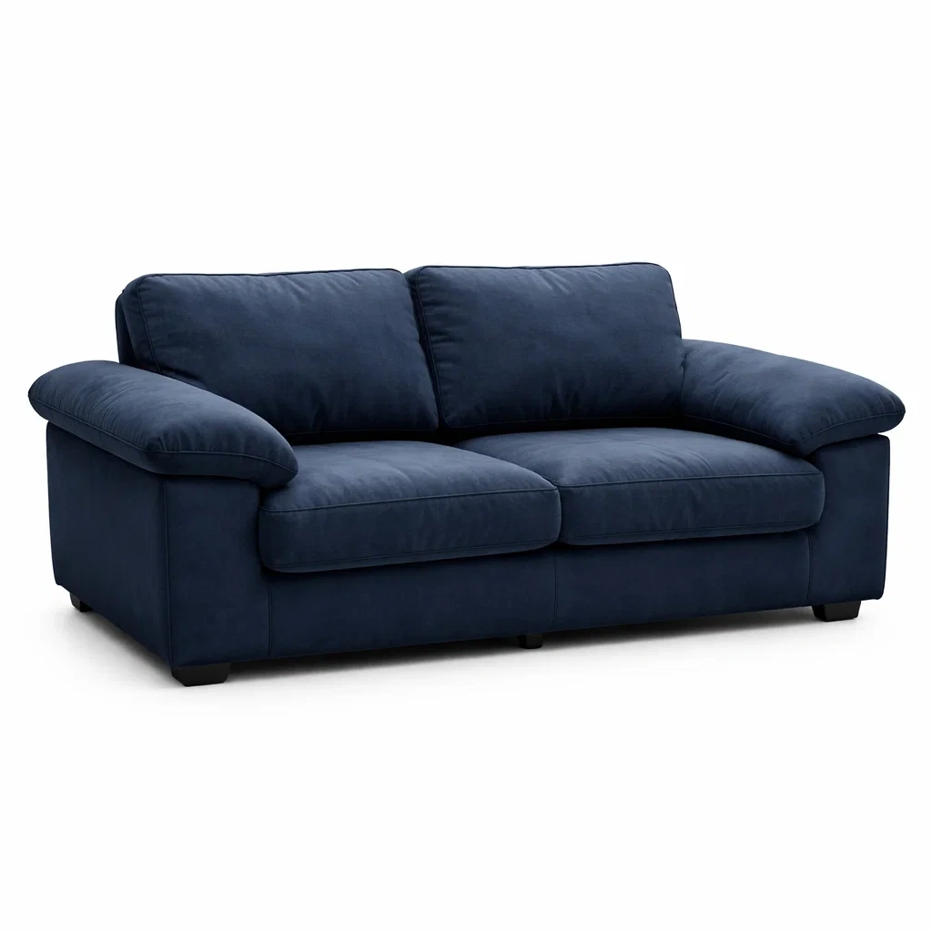 3-Sitzer Sofa Stoff Dunkelblau-MEUBETRIX