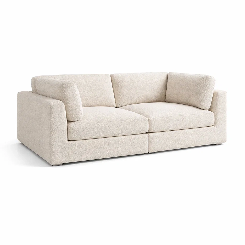 Beiges Sofa 3-Sitzer Stoff-MEUBETRIX