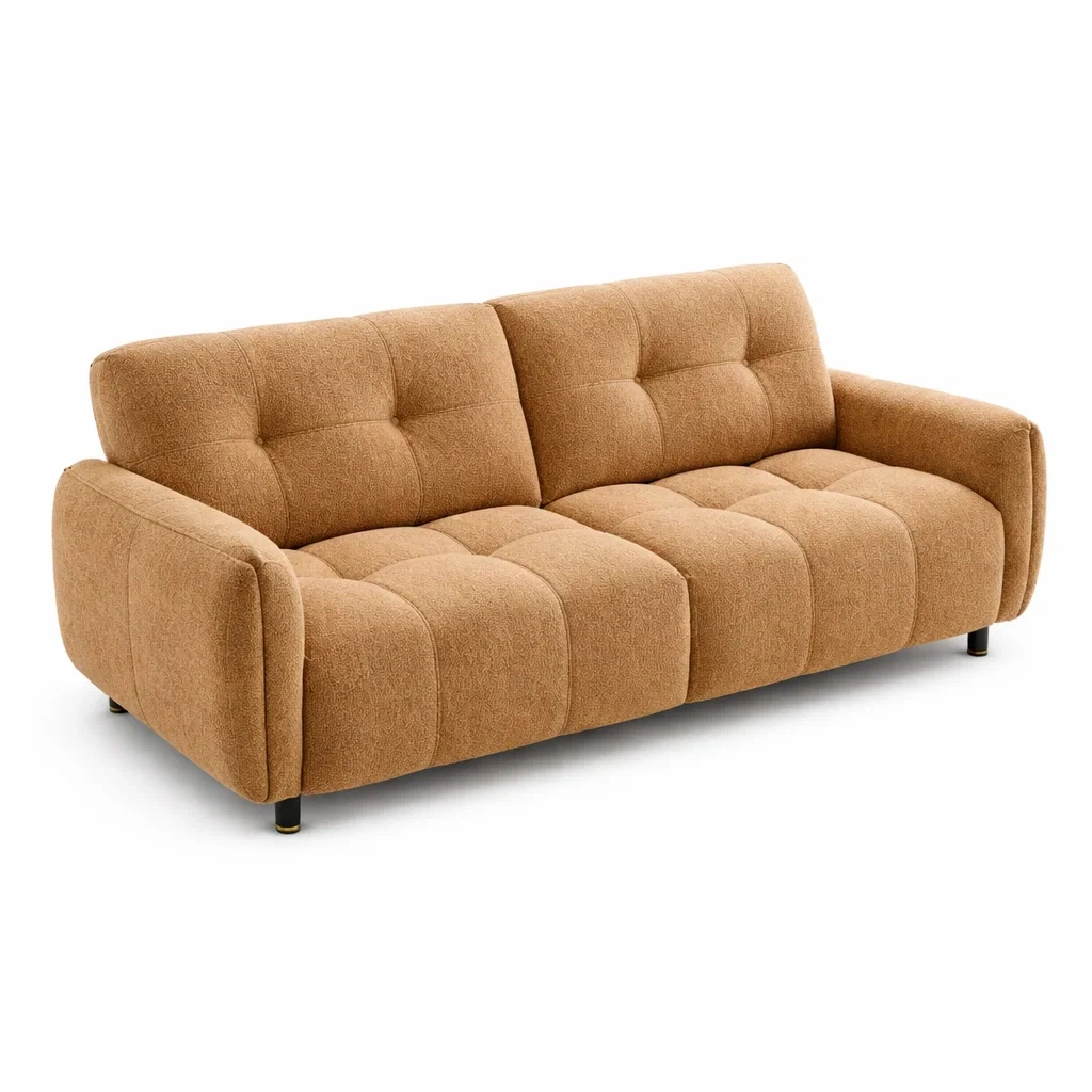 Dreisitzer-Sofa in Braun, 210 cm-MEUBETRIX