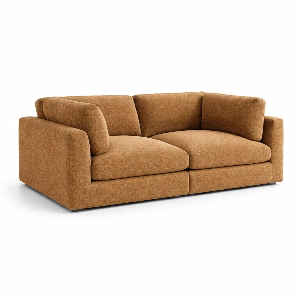 Zweisitzer Sofa Textil Braun 200 cm-MEUBETRIX