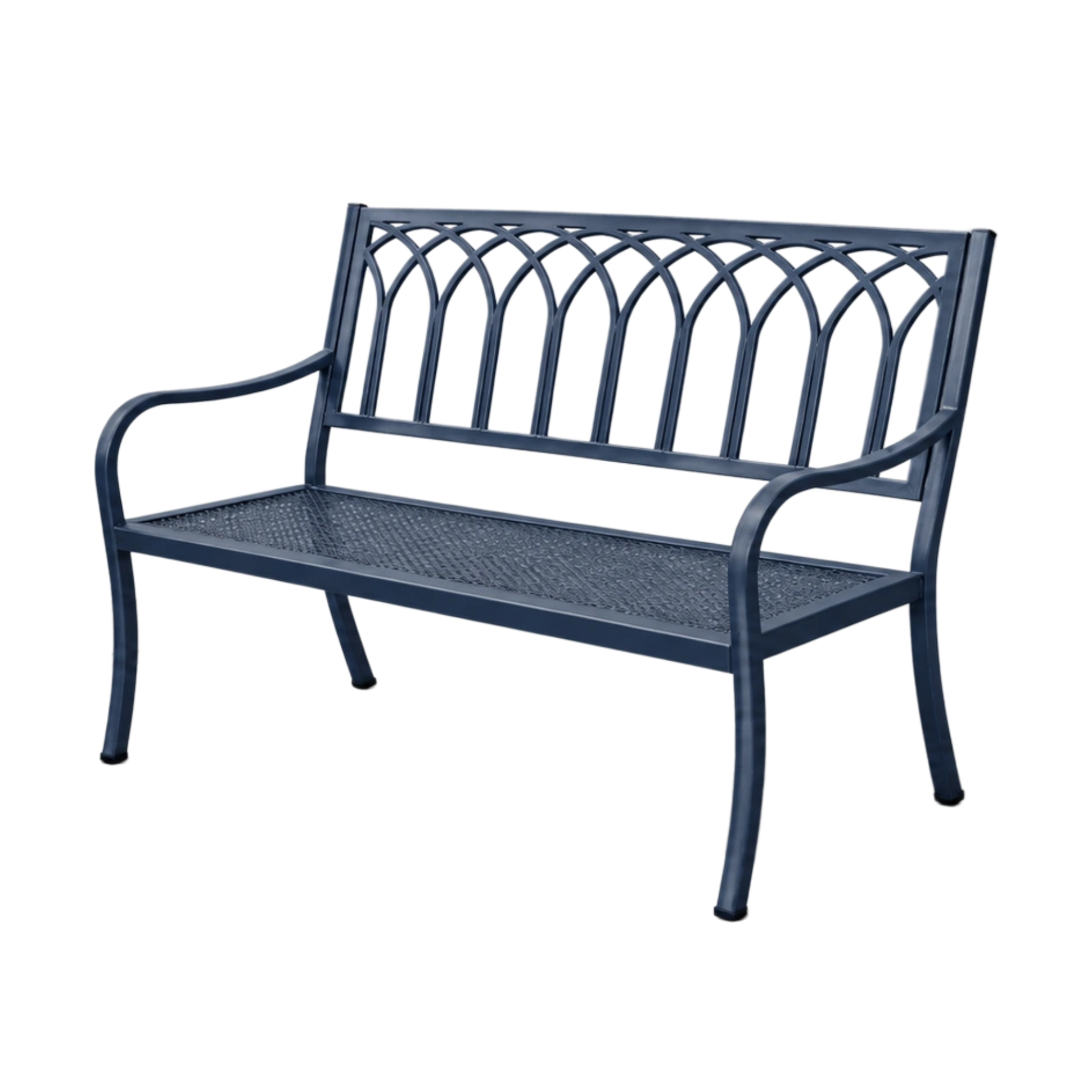 Metall Gartenbank Blau 128 cm-COZYTRIVA