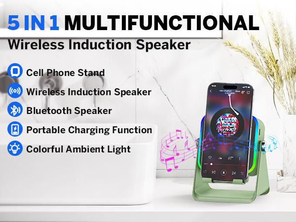 A phone stand, speaker, and charger all in one—and the sound is shockingly loud. 
