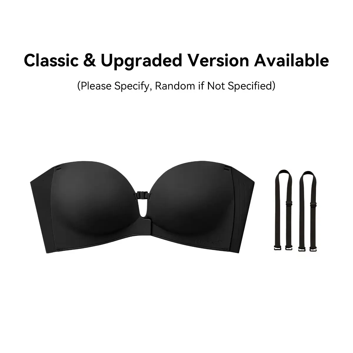 Womens Strapless Front Closure Bra Push Up Padded Add Cup Non Slip Wireless Supportive Seamless Comfortable Tube Jelly Bra A B C Cup