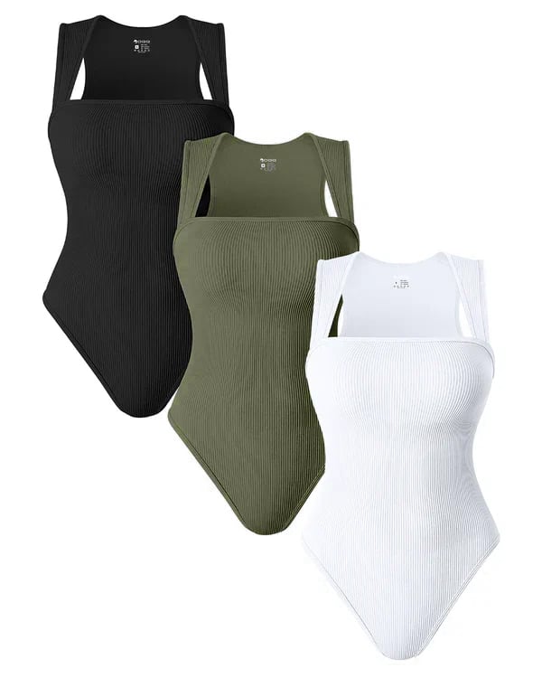 ✨LAST DAY 49%✨[3 Pieces] Square Neck Sleeveless Bodysuits